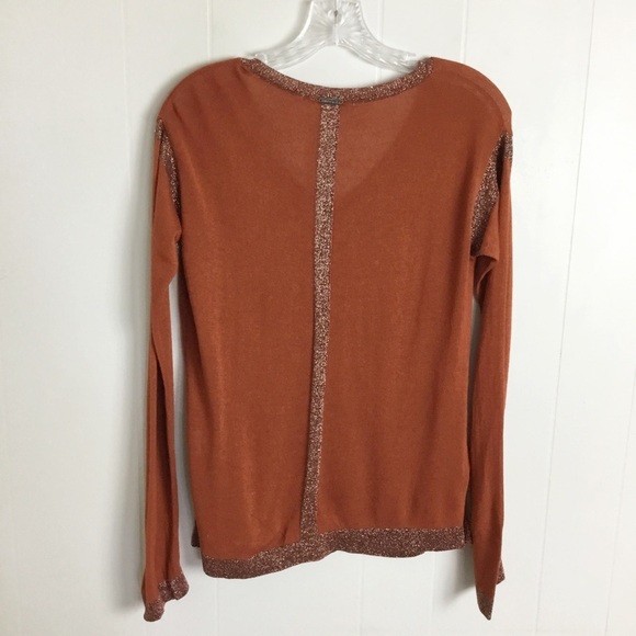 AMS Pure Size Small Pullover Sweater Shimmer Pocket Top - Picture 3 of 4